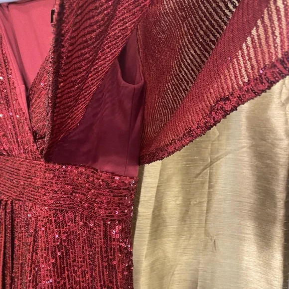 Elegant Red Sequin Evening Gown Sz4 - Picture 3 of 7